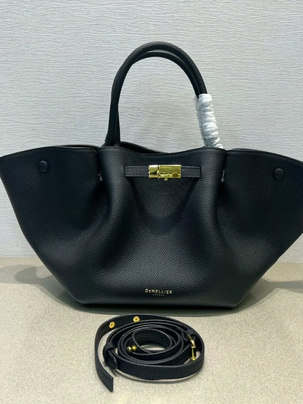 DeMellier Midi New York Trapeze Work Tote Black